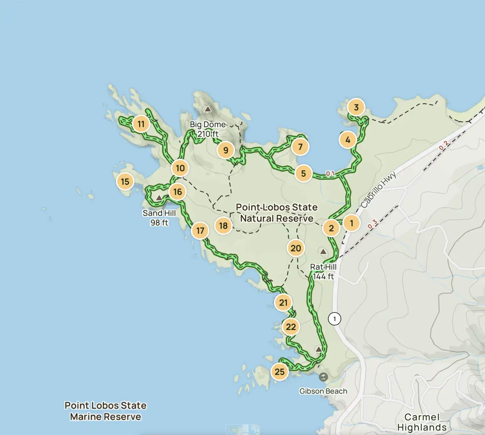 Point Lobos Trail Map